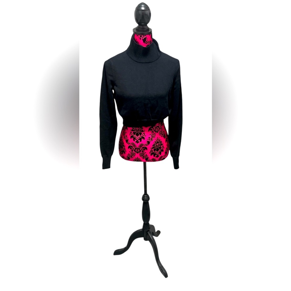 Seraphine Black Turtleneck Short Sweater